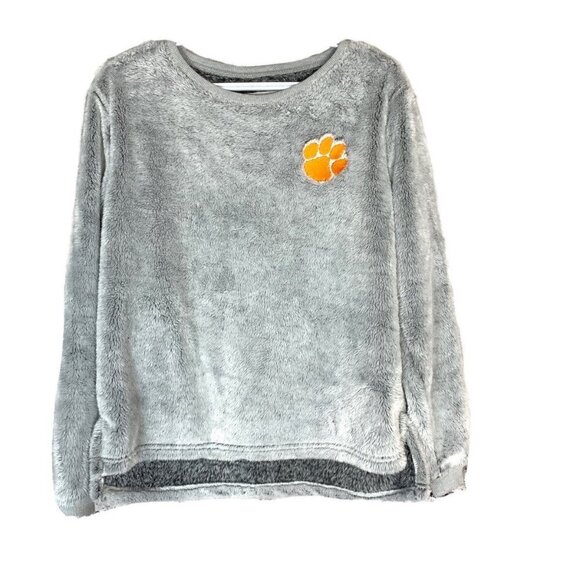 Boxercraft Teddy Sherpa Supersoft Gray CLEMSON TIGERS Pullover Sz Small - Picture 1 of 8